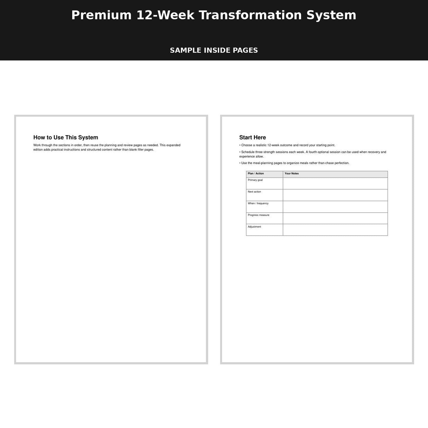 12-Week Total Transformation System (Printable)