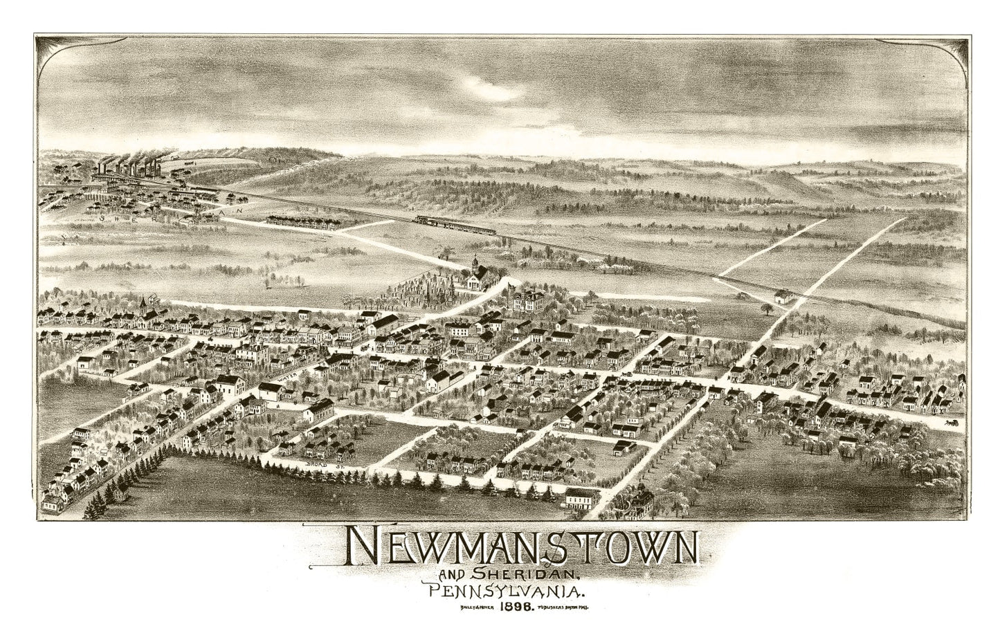 Vintage Map of Newmanstown & Sheridan, Pennsylvania 1898