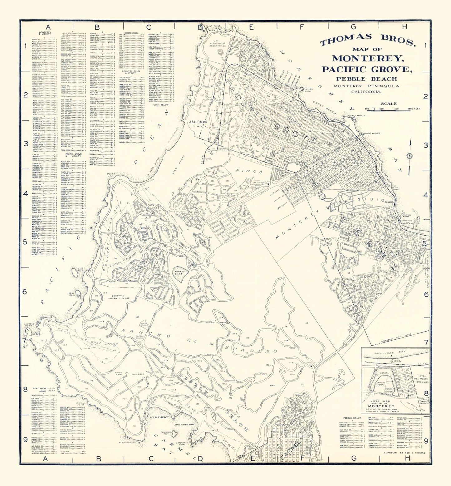 Vintage Map of Monterey, California 1920