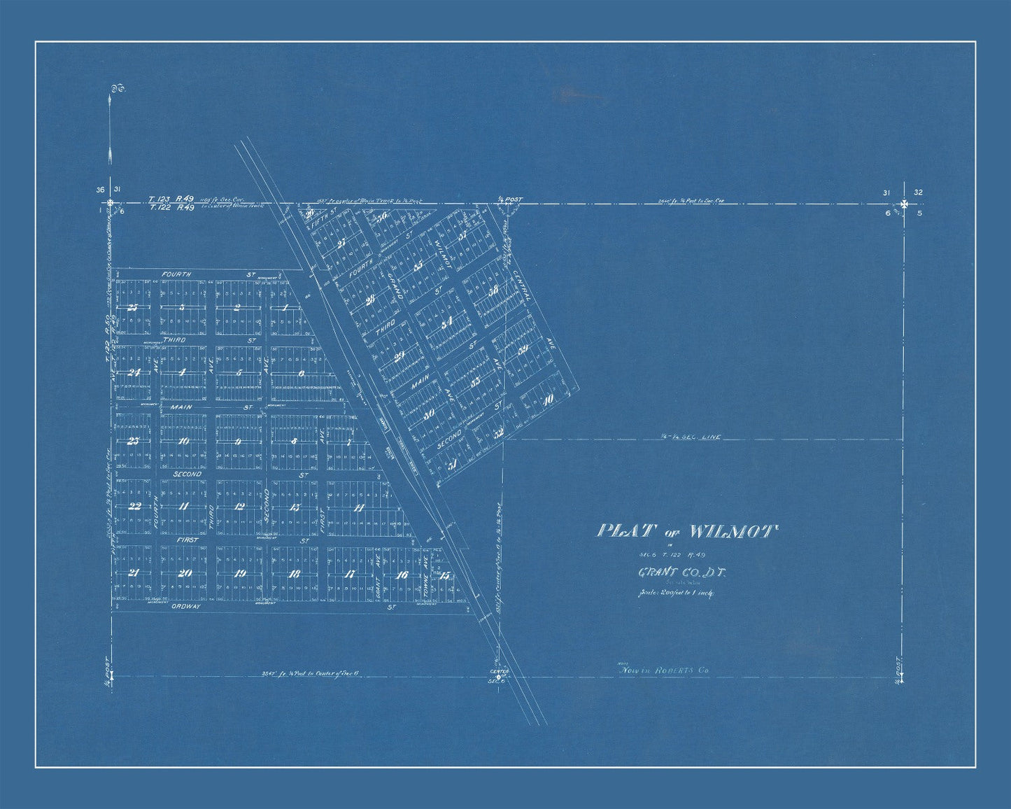 Vintage Map of Wilmot, South Dakota 1881