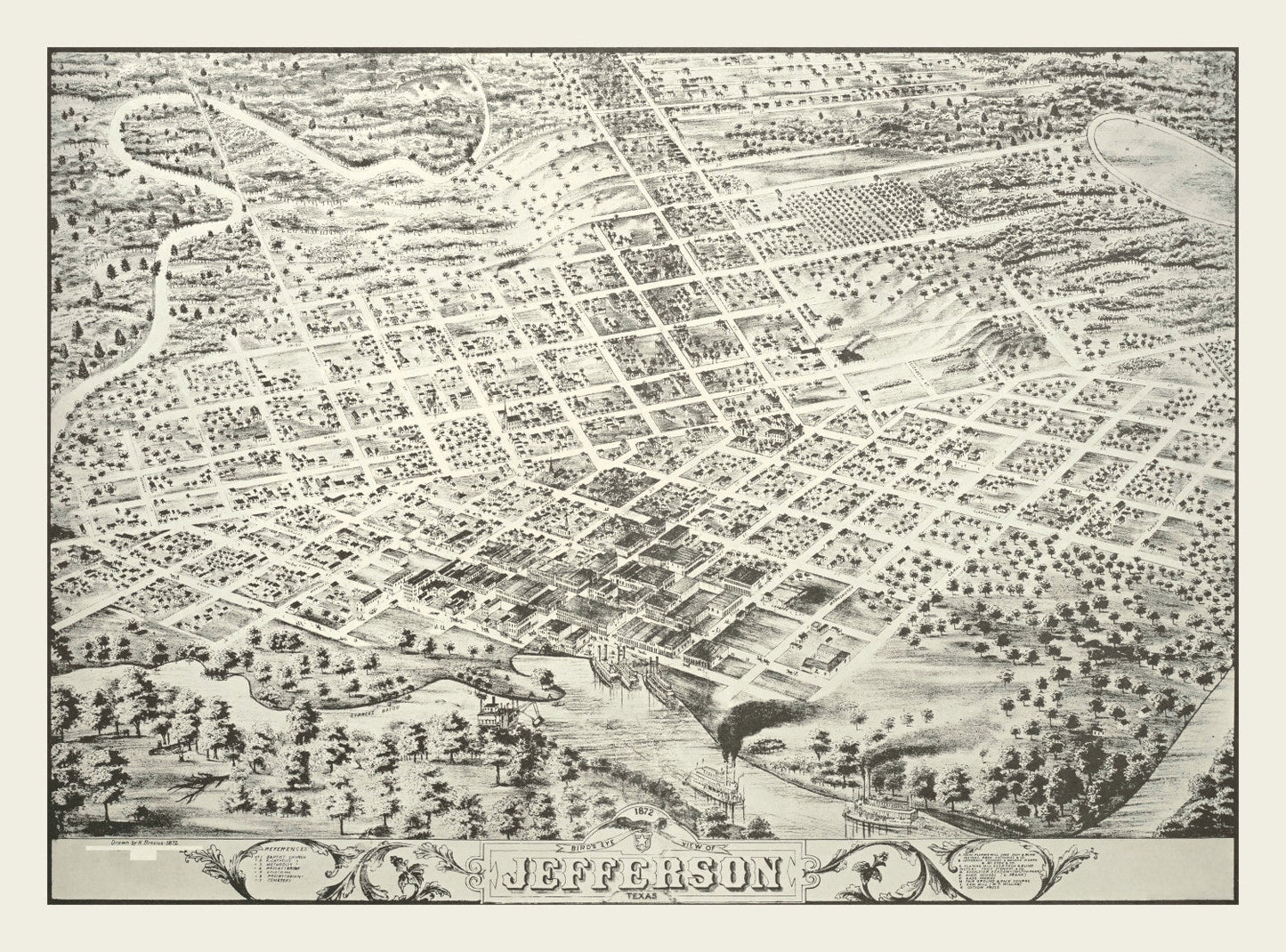 Vintage Map of Jefferson, Oklahoma 1872