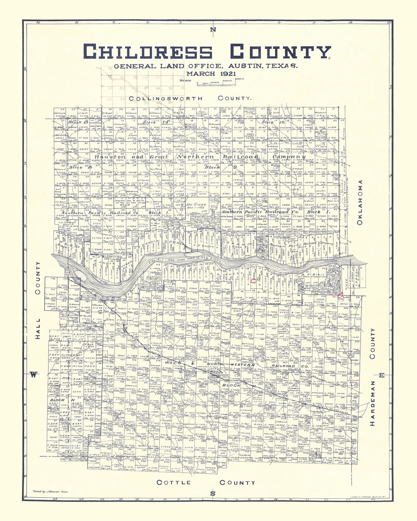 Vintage Map of Childress County, Texas 1921
