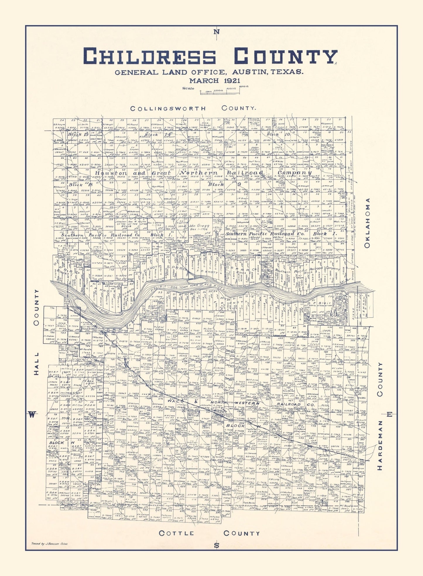 Vintage Map of Childress County, Texas 1921