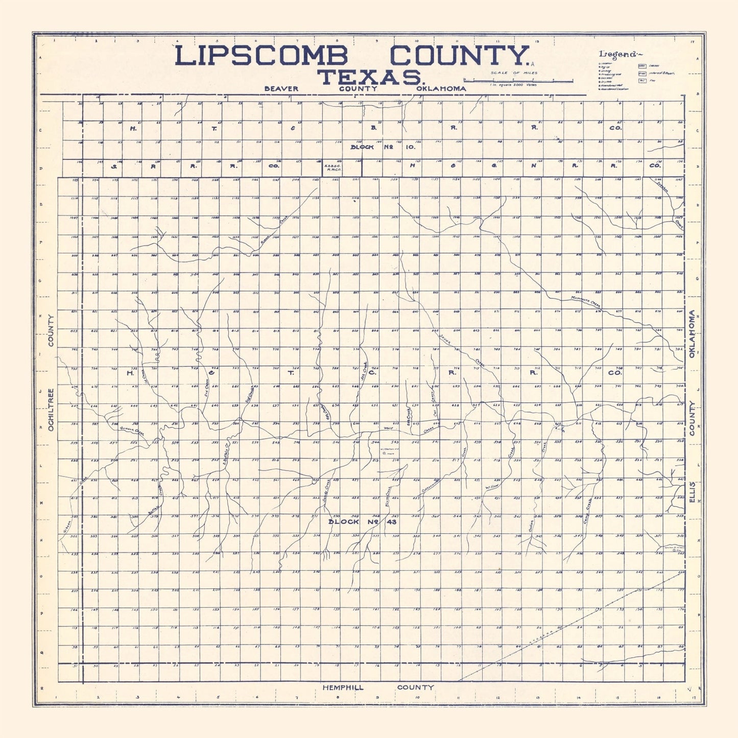 Vintage Map of Limestone County, Texas 1927