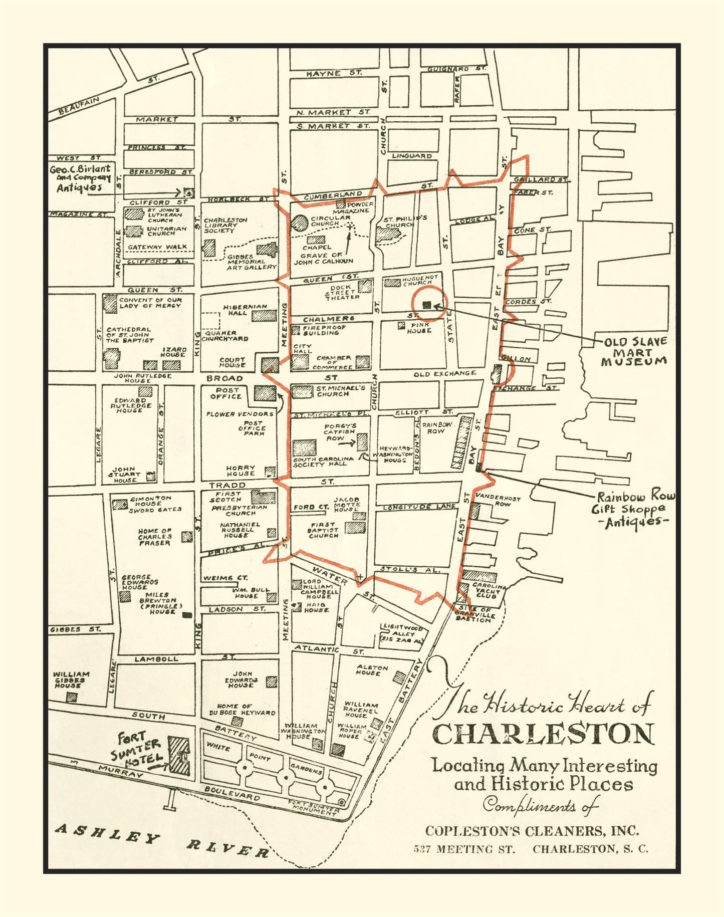 Vintage Map of Charleston, South Carolina 1946