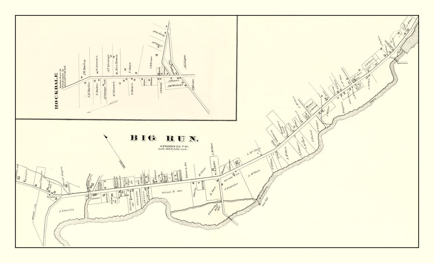 Vintage Map of Big Run, Pennsylvania 1878