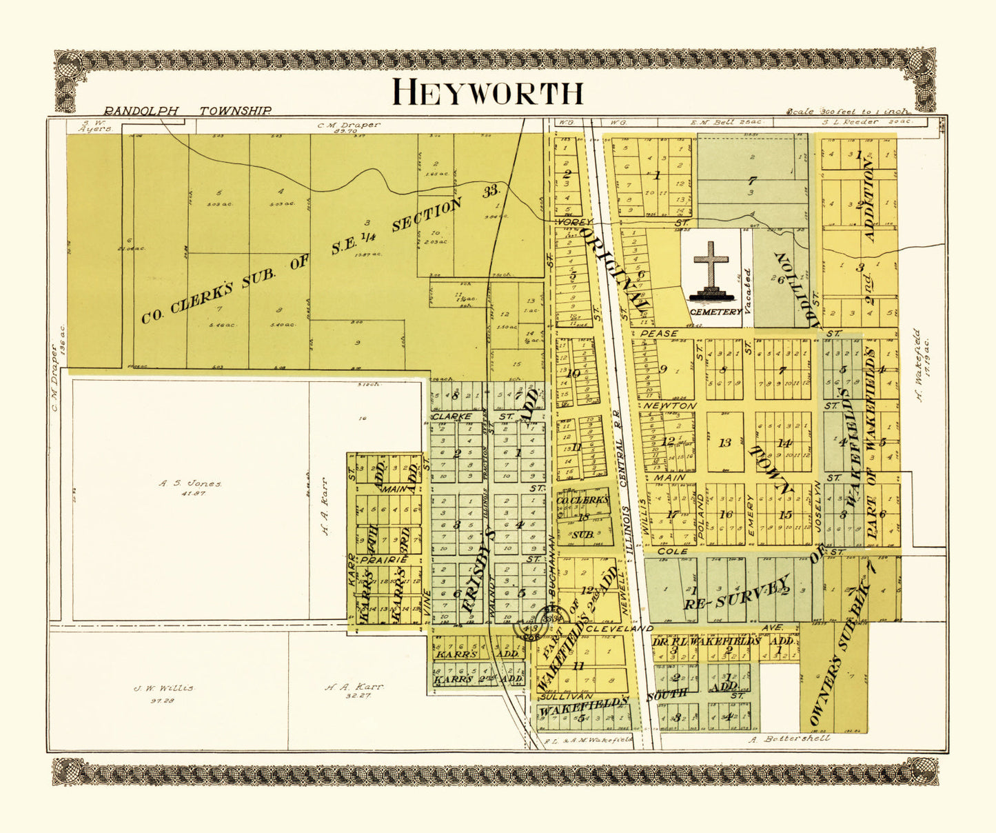 Vintage Map of Plano, Illinois 1903