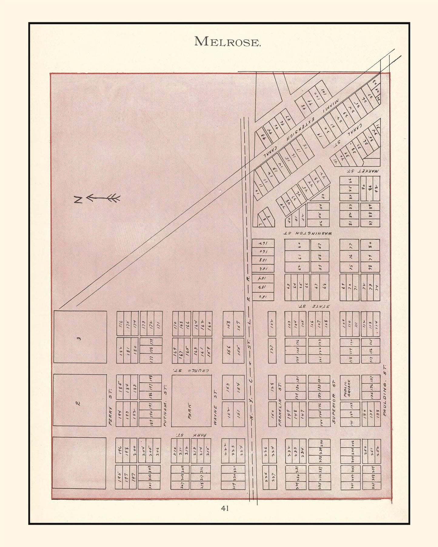 Vintage Map of Melrose, Ohio 1905