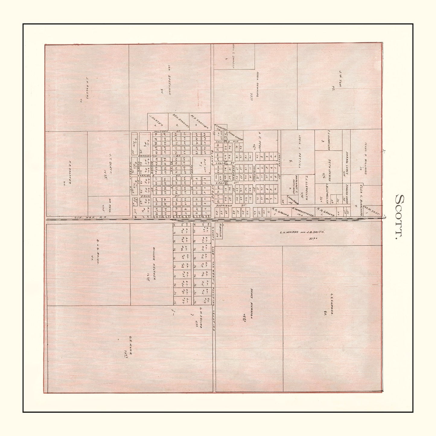 Vintage Map of Scott, Ohio 1905