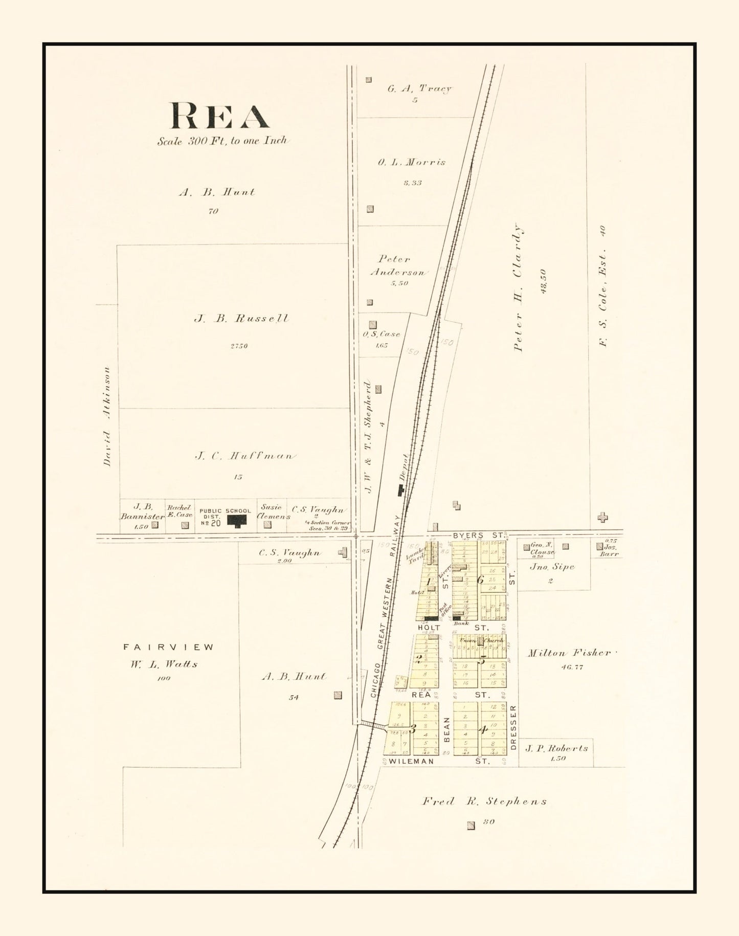 Vintage Map of Rea, Missouri 1909