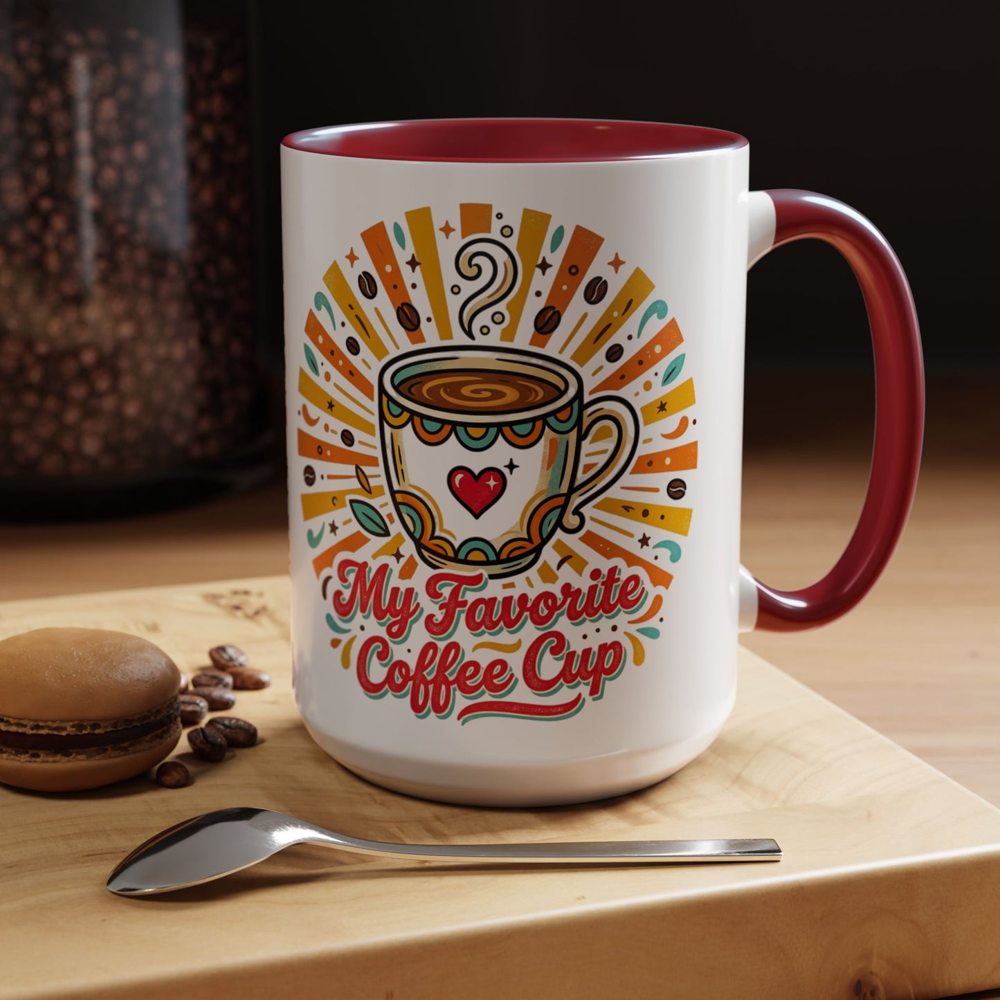 My Favorite Coffee Cup Accent Mug — Colorful Ceramic Coffee Mug (11/15oz)