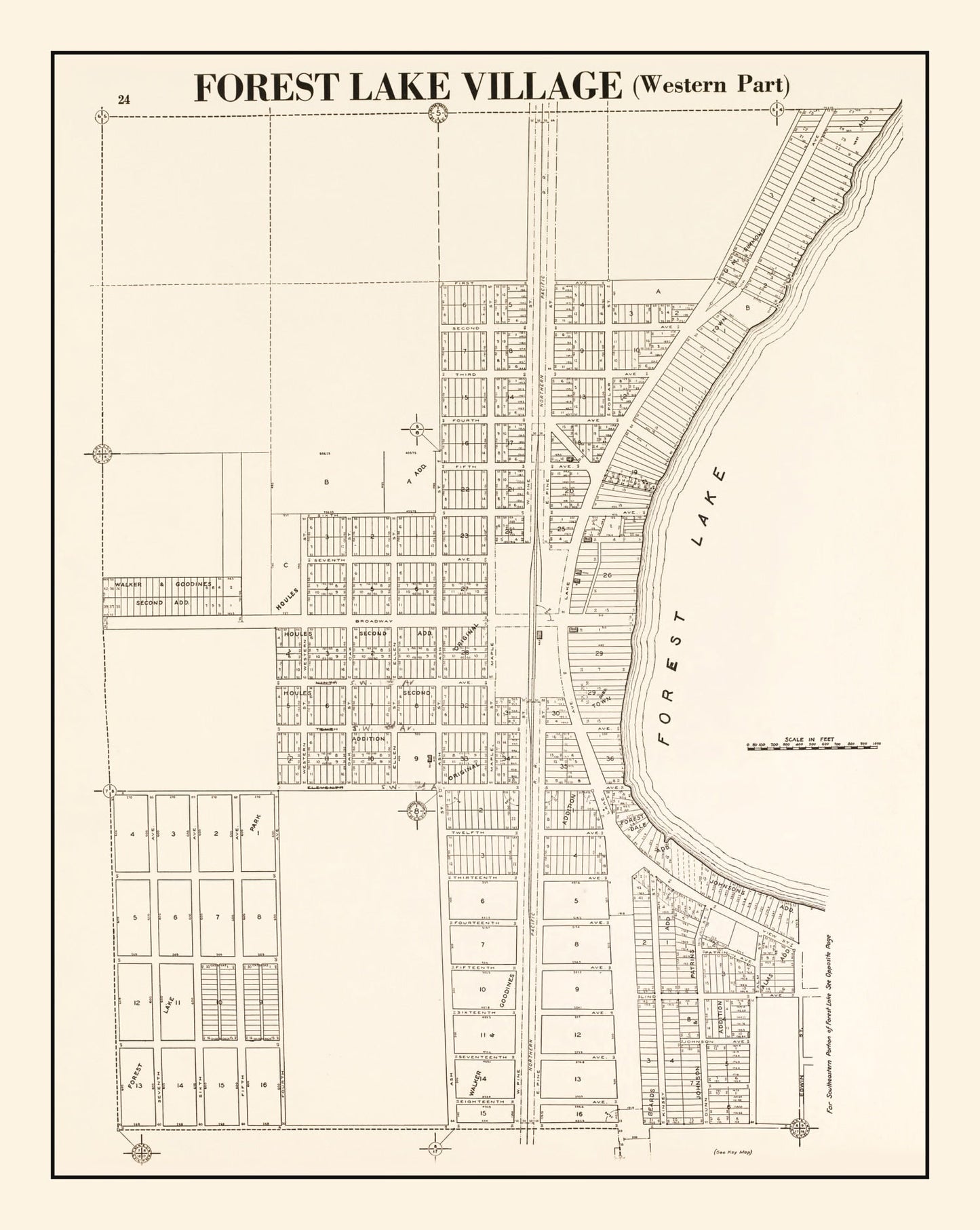 Vintage Map of Forest Lake, Minnesota 1938