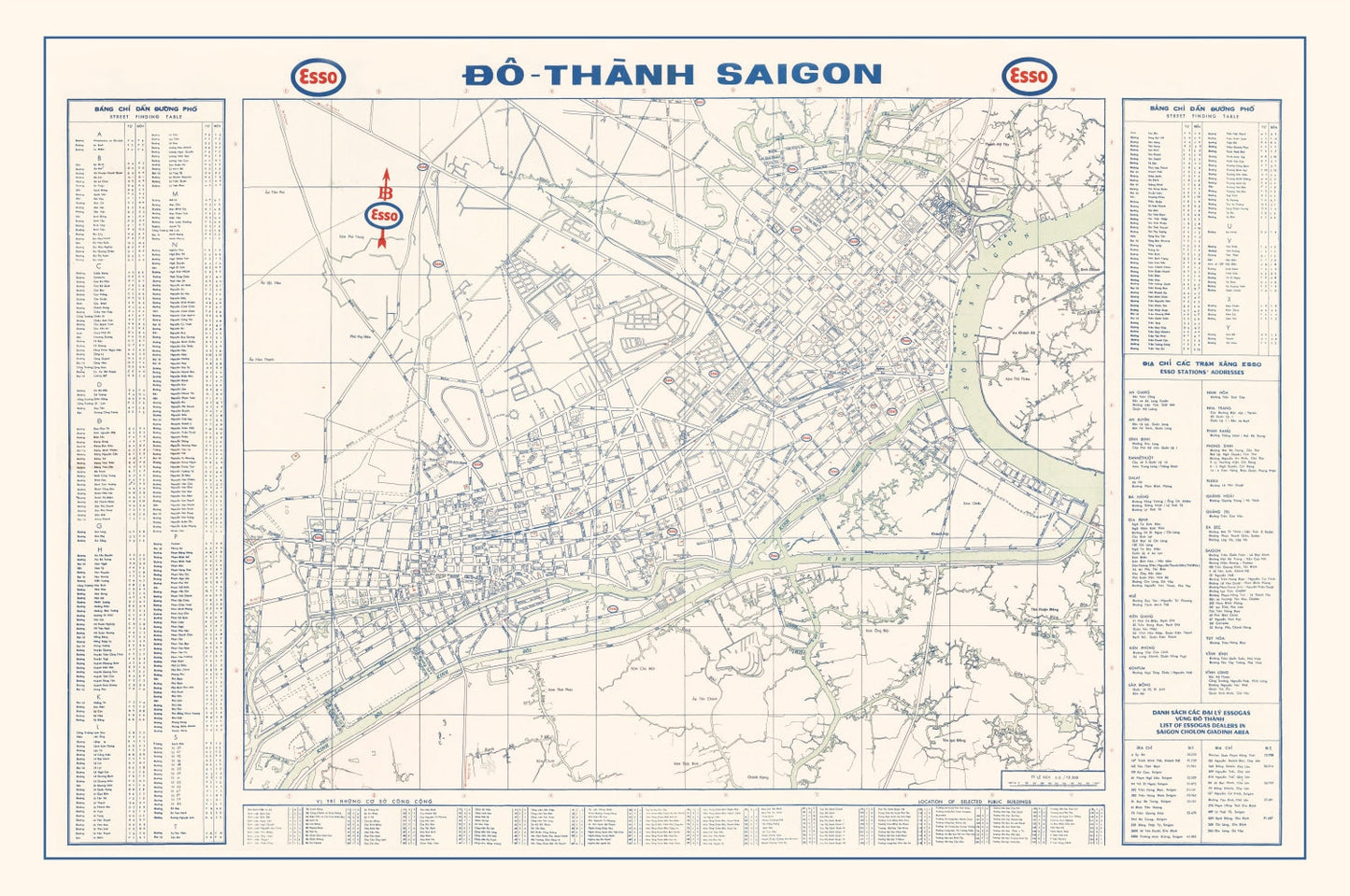 Vintage Map of Saigon, Vietnam 1968