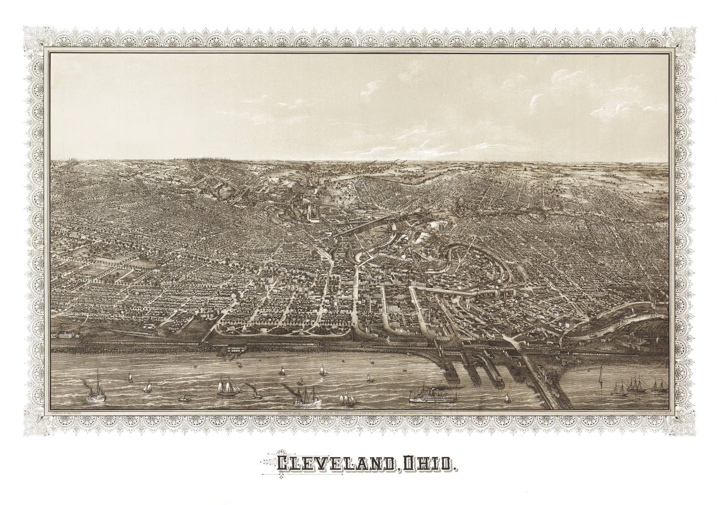 Vintage Map of Lima, Ohio 1892