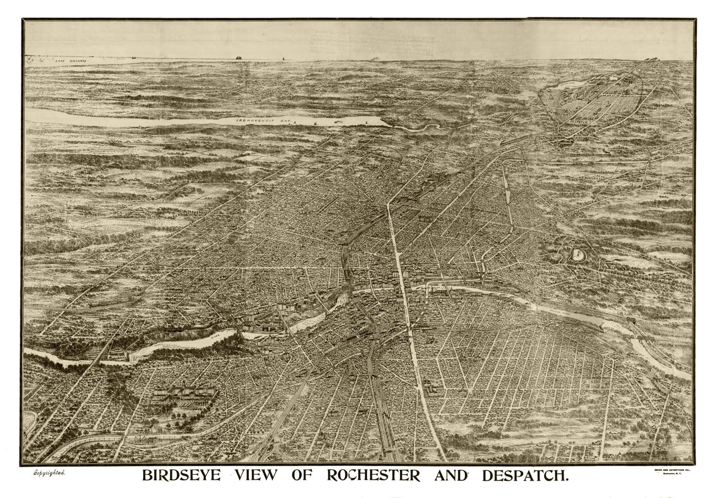 Vintage Map of Rochester, New York 1910