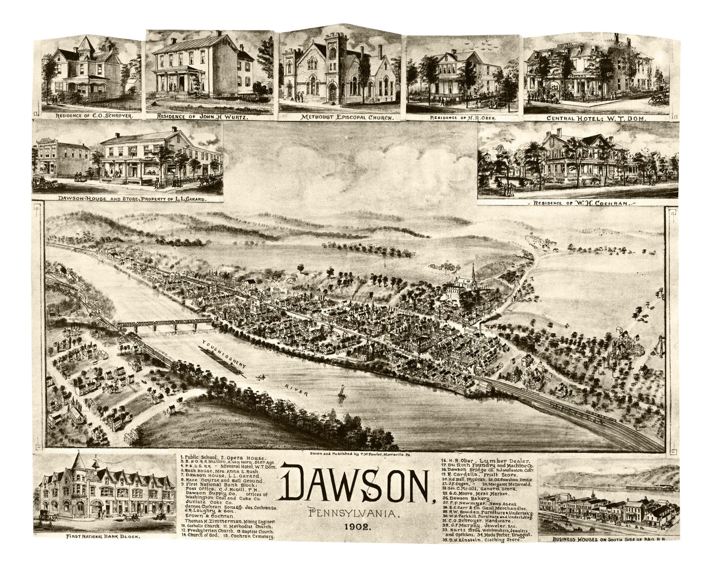Vintage Map of Dawson, Pennsylvania 1902