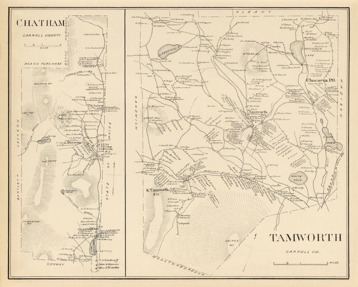 Vintage Map of Chatham, New Hampshire 1892