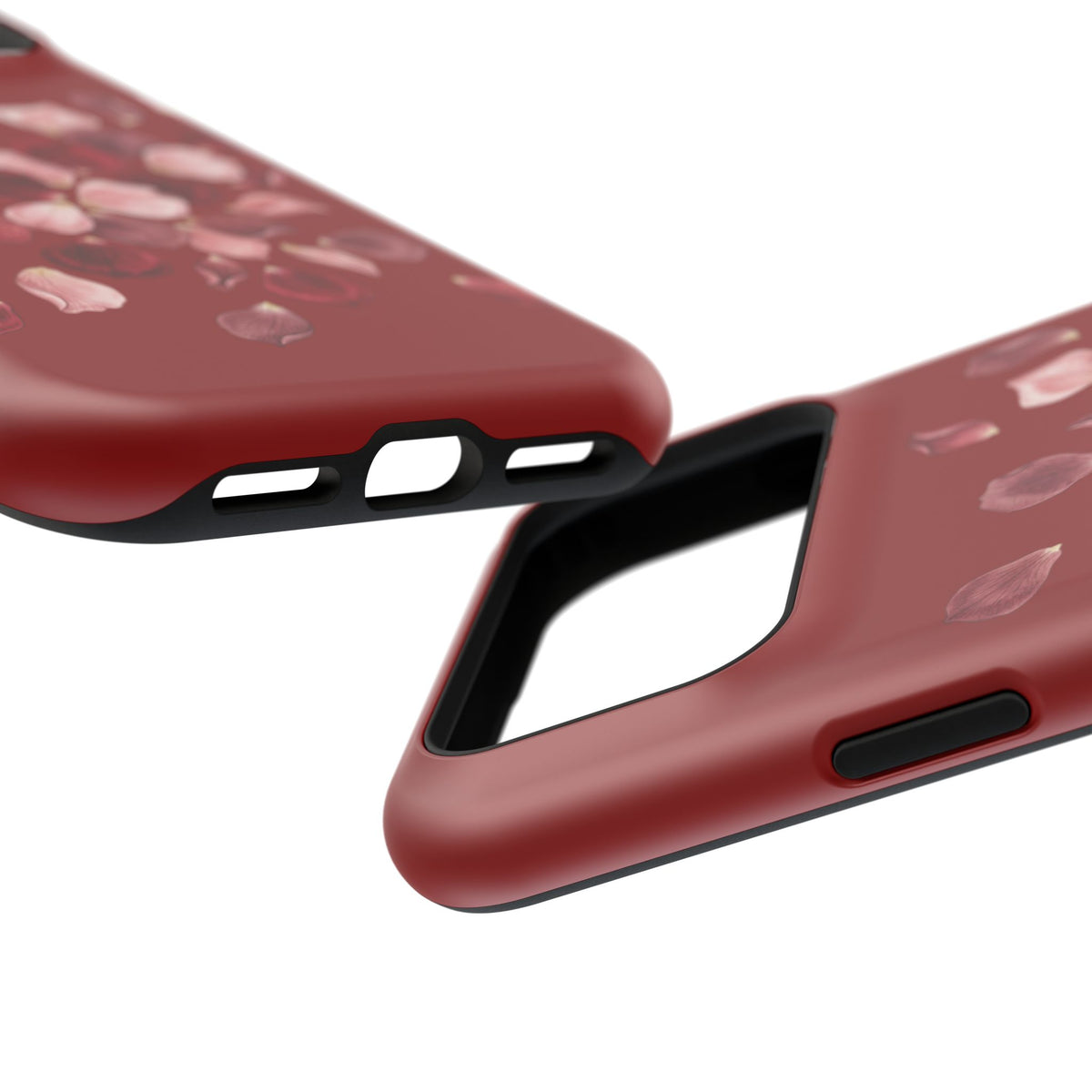 Phone Case — Red Floral Petal Magnetic Impact-Resistant Cover