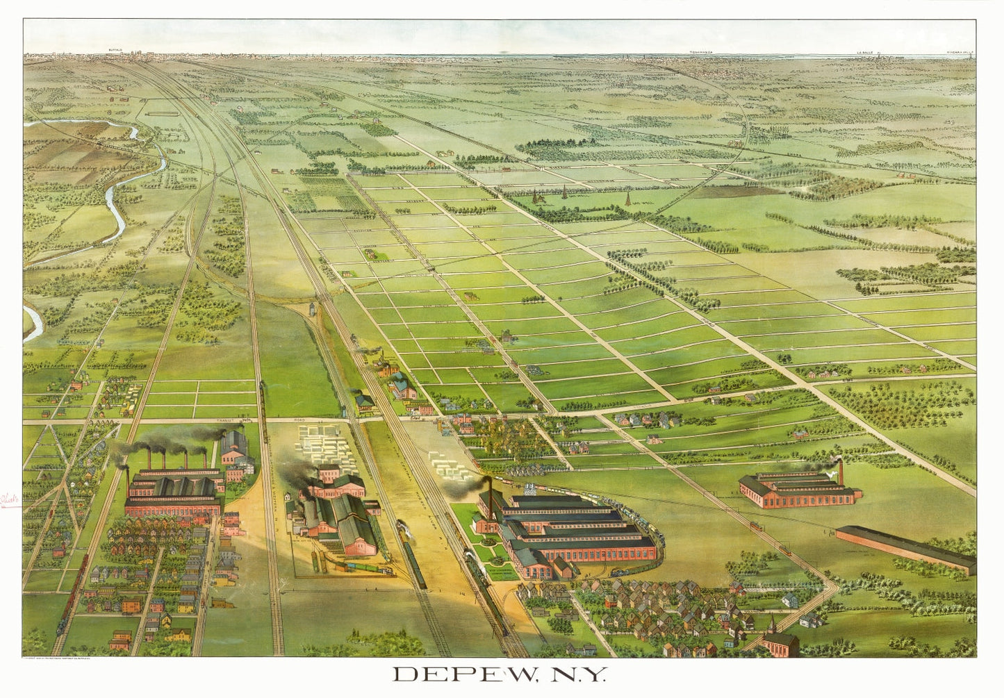 Vintage Map of Depew, New York 1898