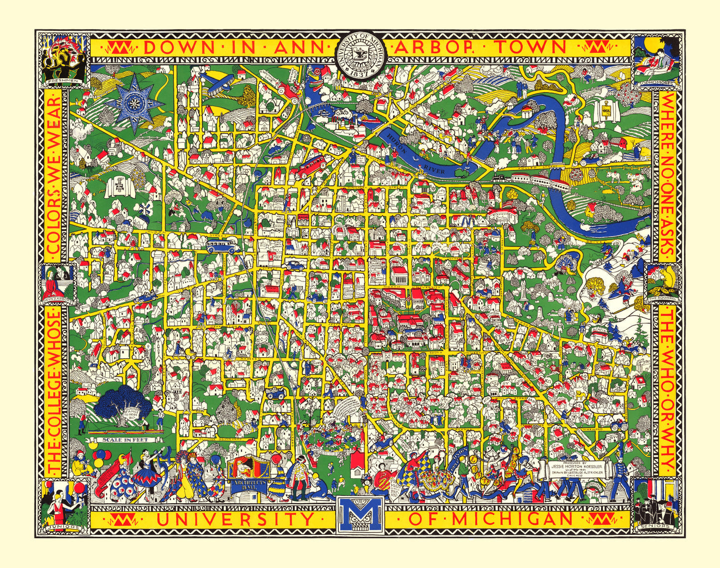 Vintage Map of University of Michigan 1926