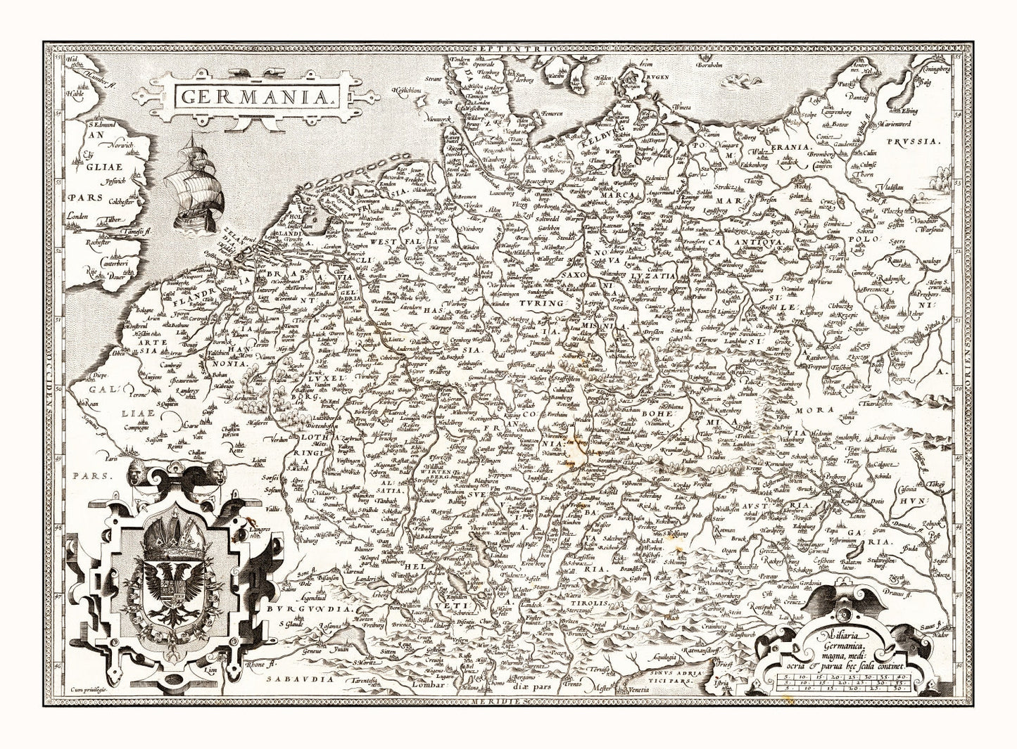 Vintage Map of Germania 1570
