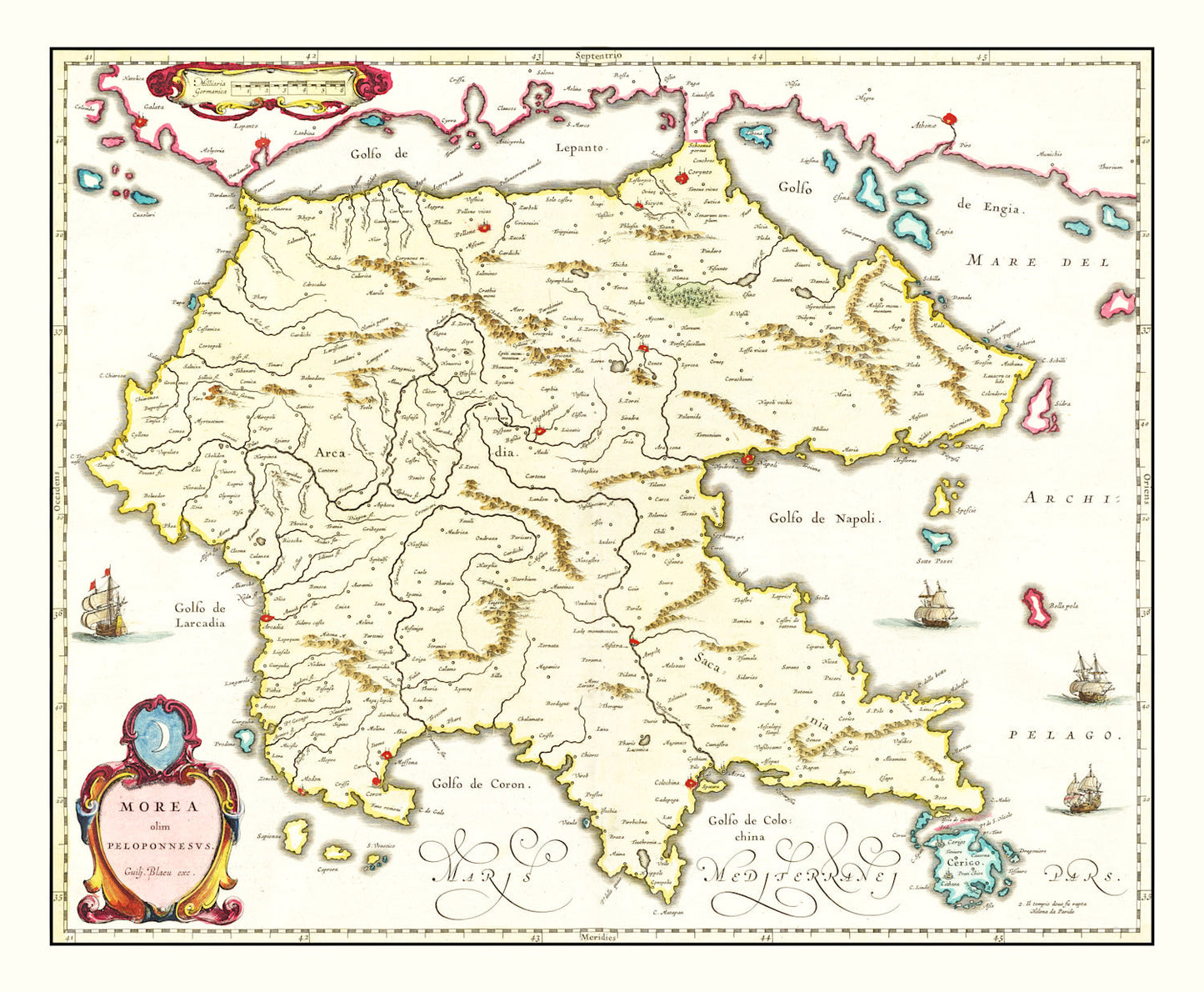Vintage Map of Ottoman Empire 1665