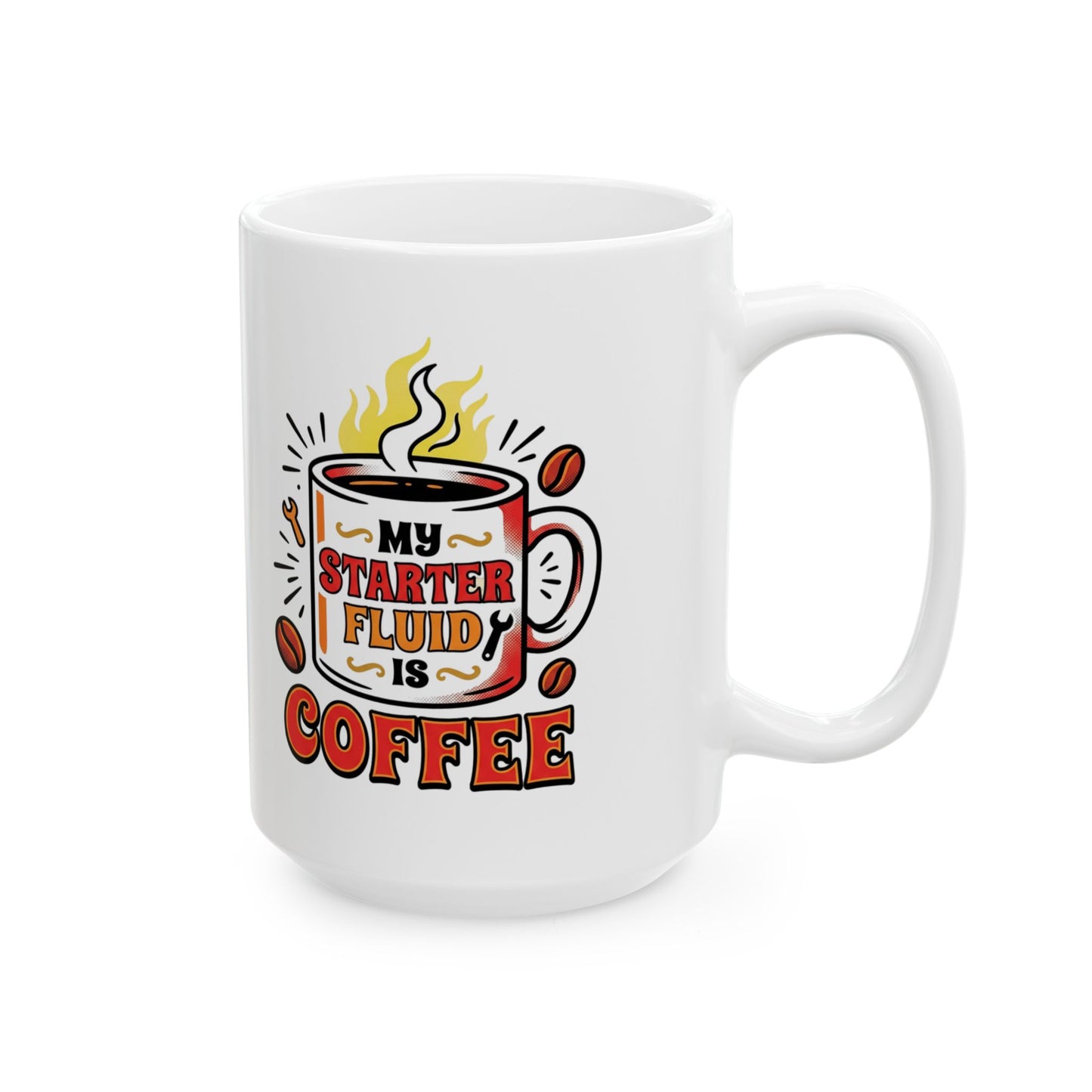 Coffee Lover Ceramic Mug — Retro 'But First Coffee' Design (11oz & 15oz)