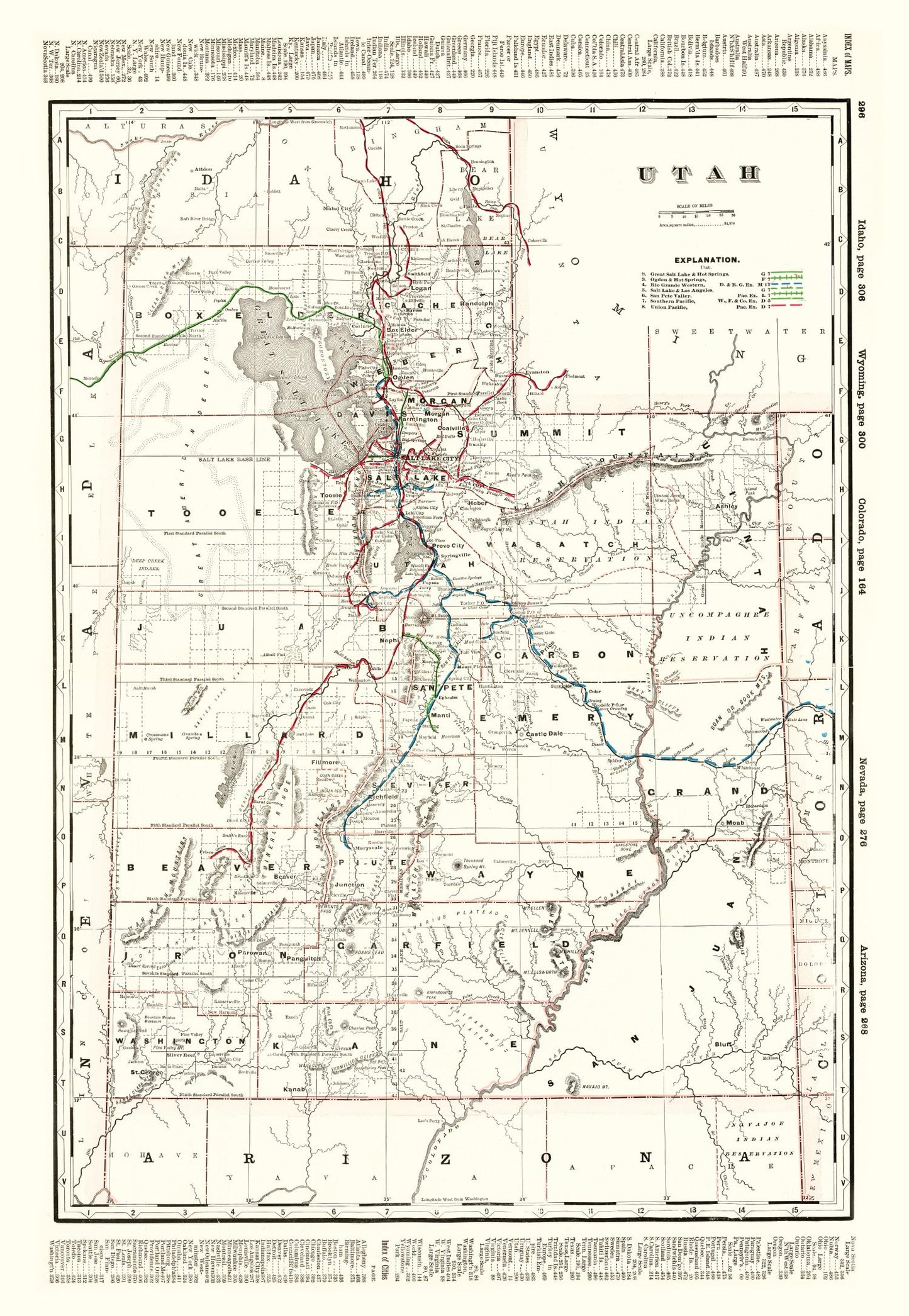 Vintage Map of Utah 1895