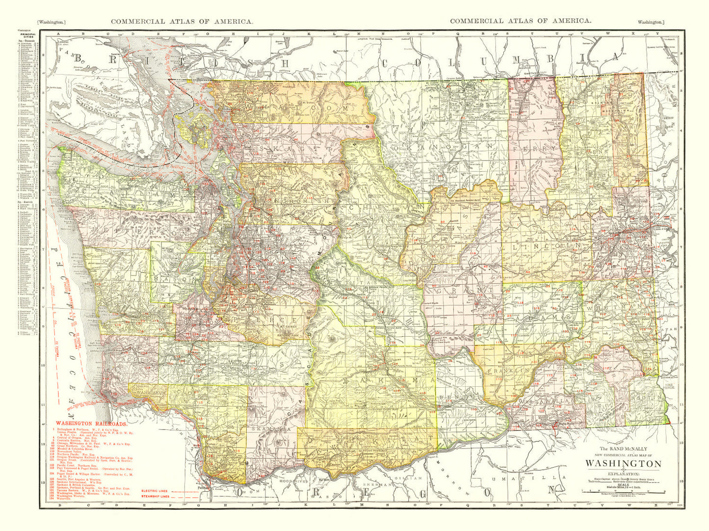 Vintage Map of Washington 1917