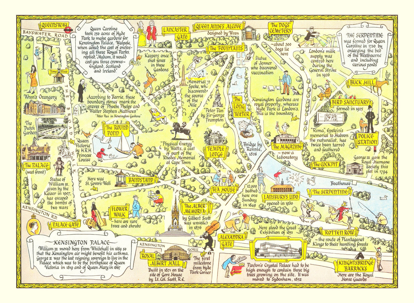 Vintage Map of Kensington Palace, 1948