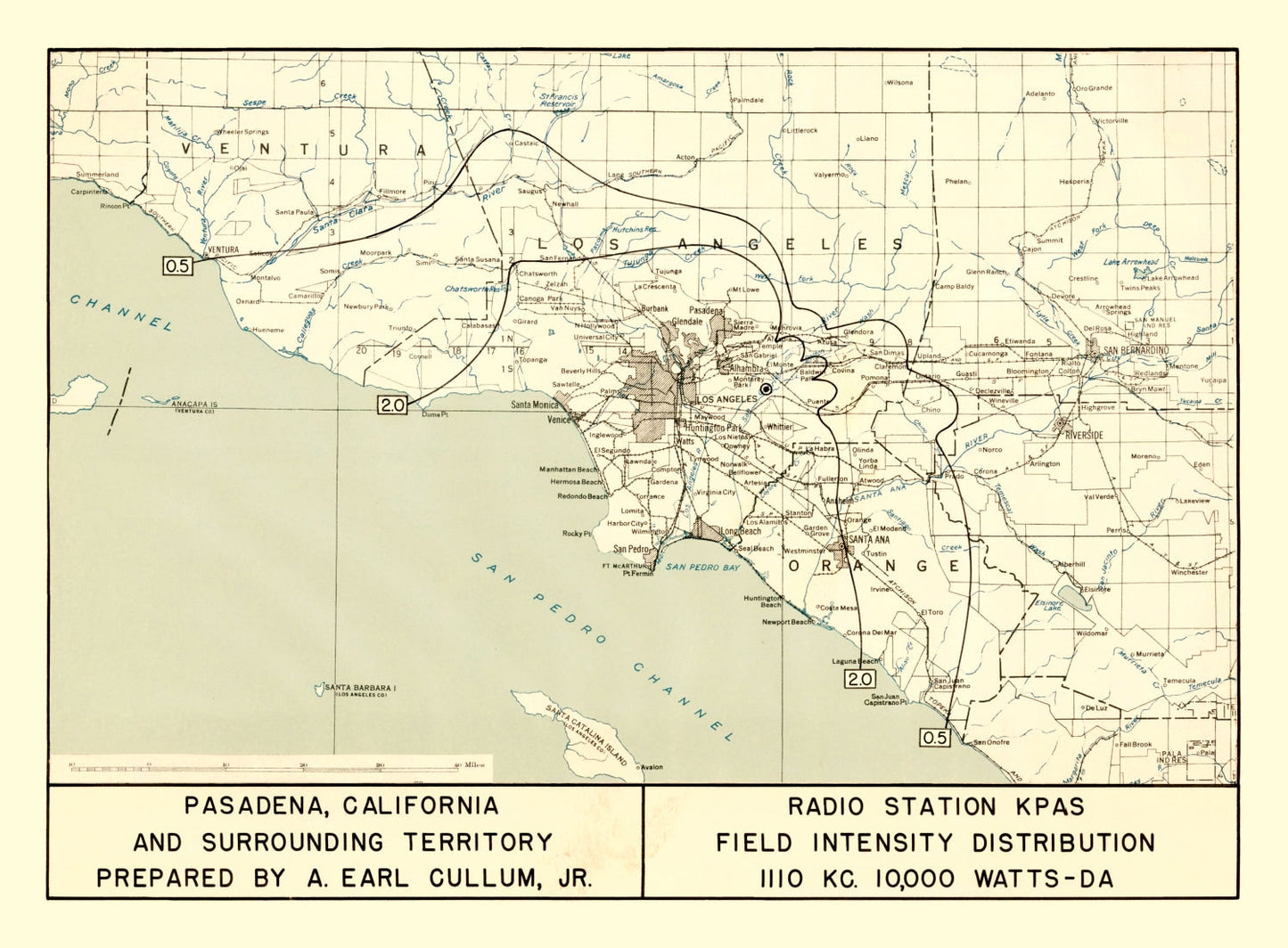 Vintage Map of Pasadena, California 1935