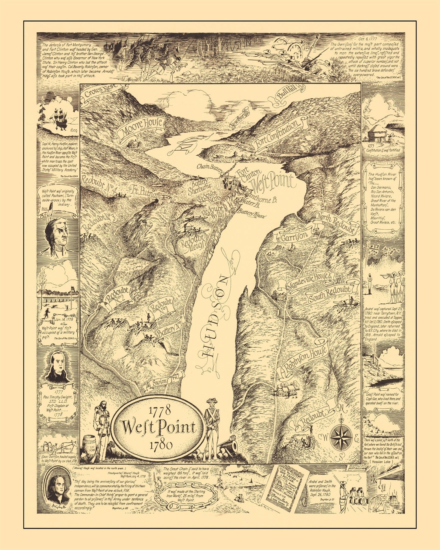 Vintage Map of West Point, 1943