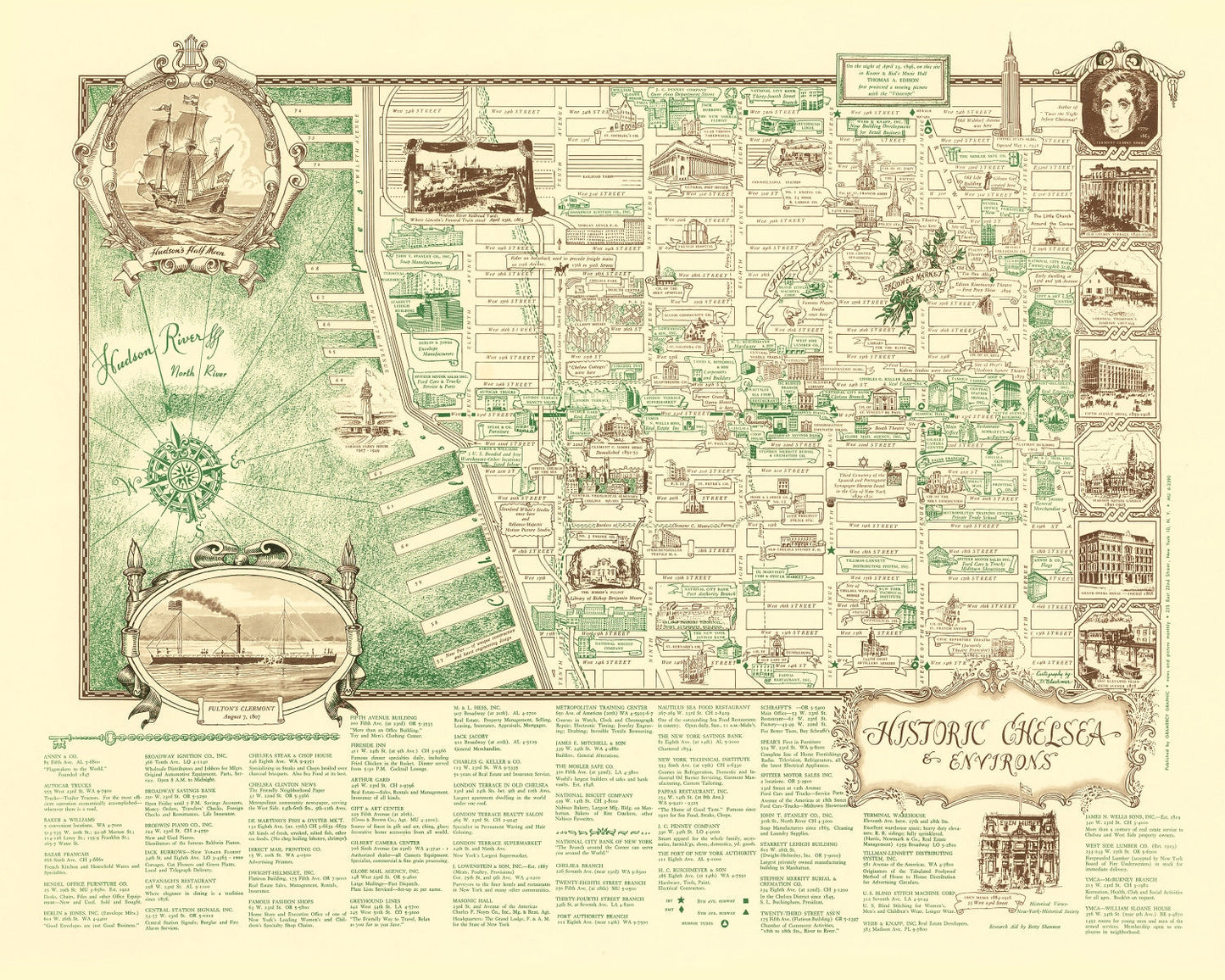 Vintage Map of New York, England 1939