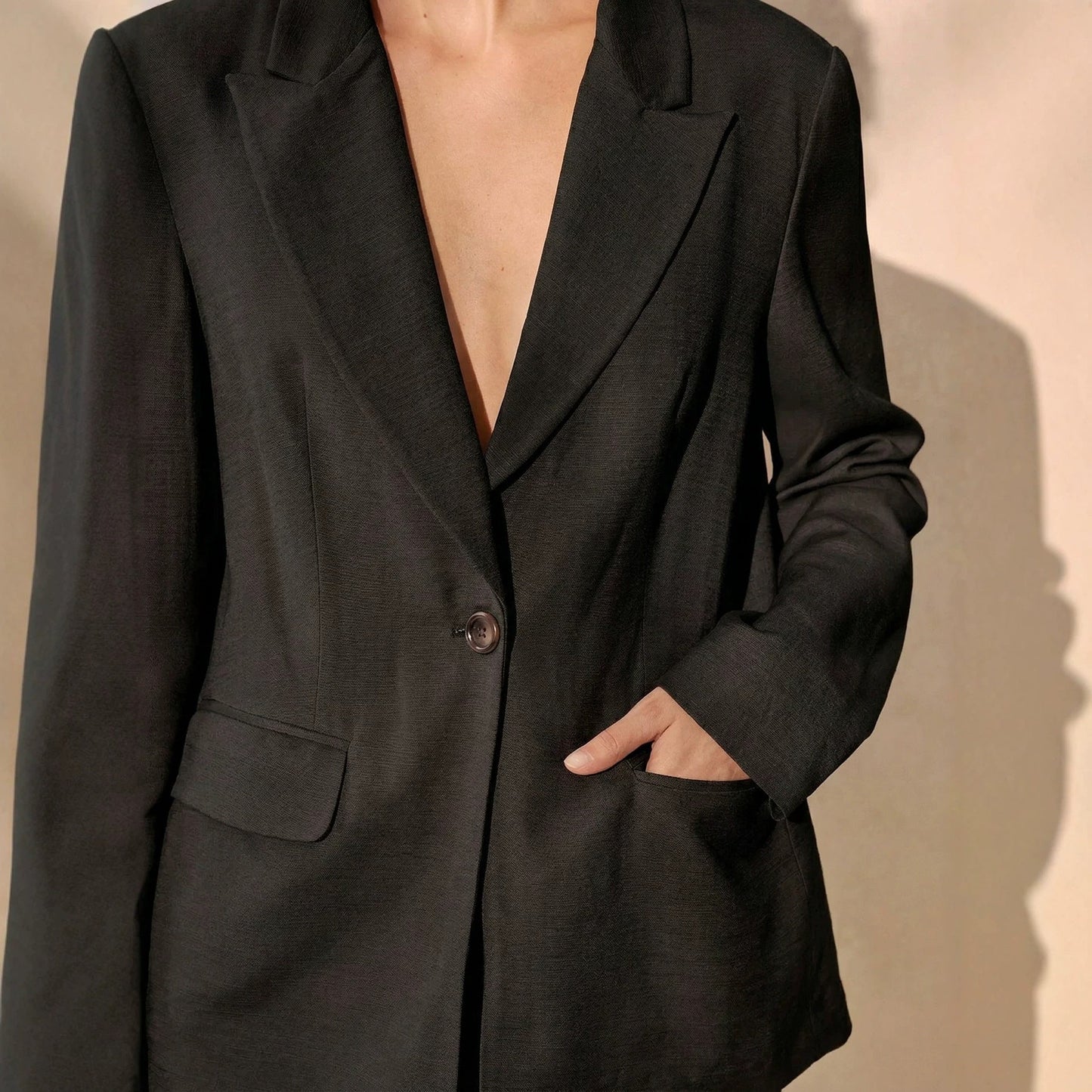 Lace Open Back Blazer | Notched Lapel Waist-Tie Suit Jacket