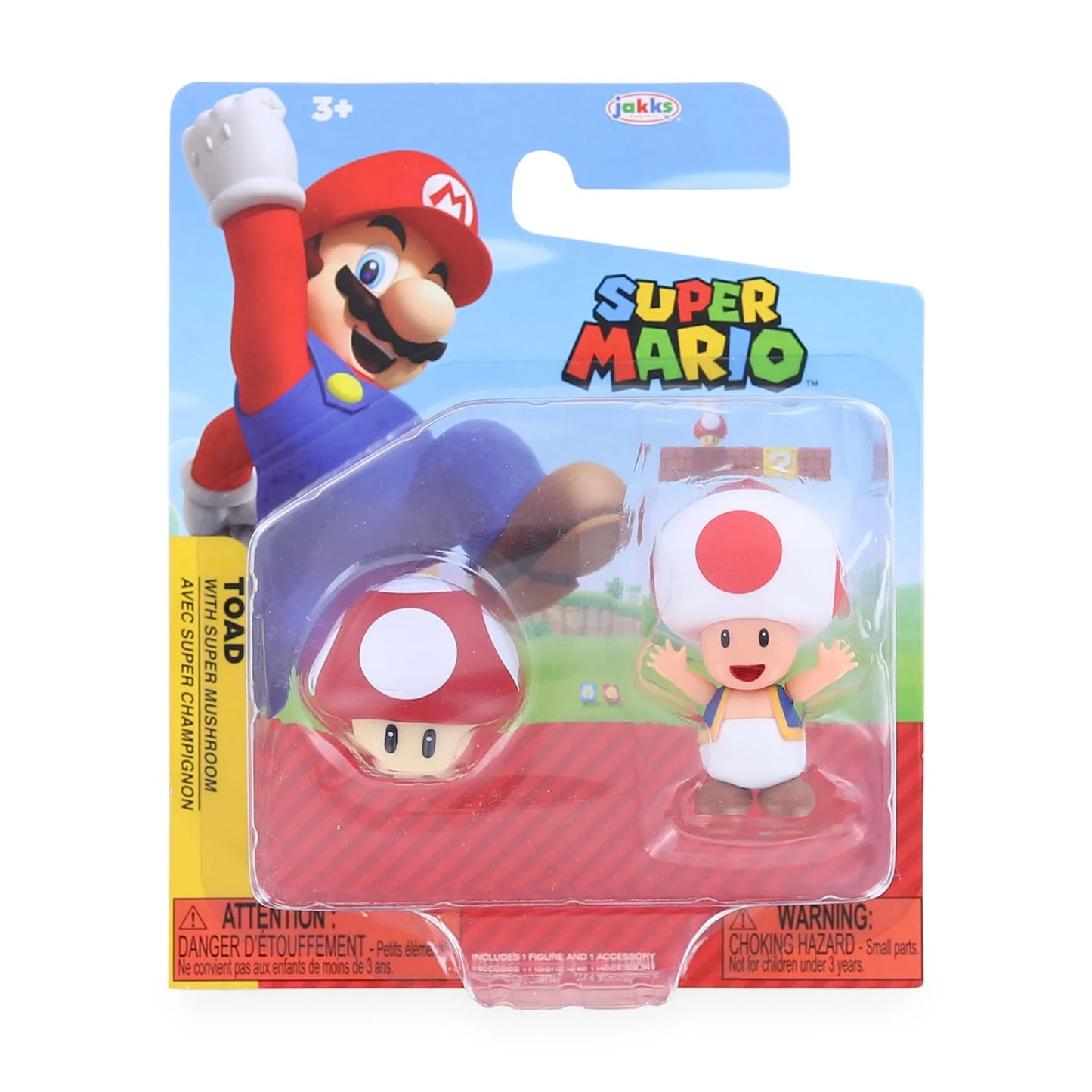 Super Mario Toad with Super Mushroom Figure - Official Nintendo Collectible