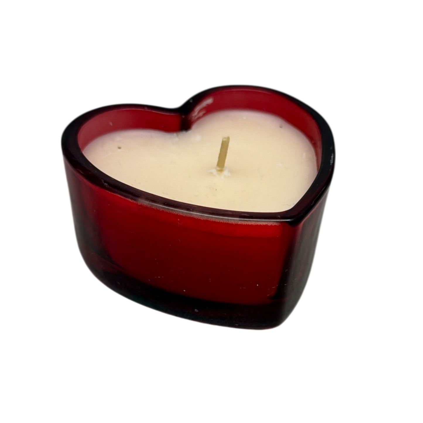 Heart Shaped Fresh Linen Scented Jar Candle - Red