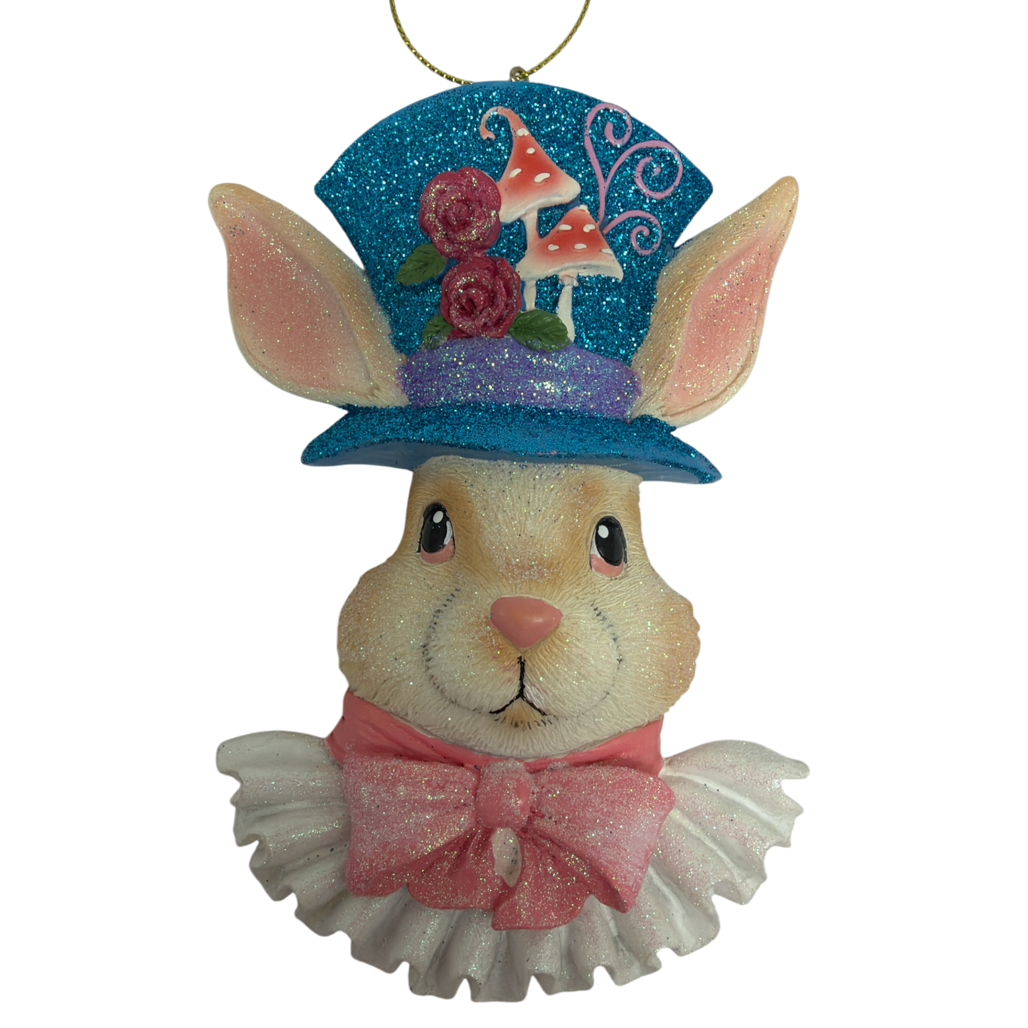 White Rabbit - Alice in Wonderland Flat Back Character Head Ornament