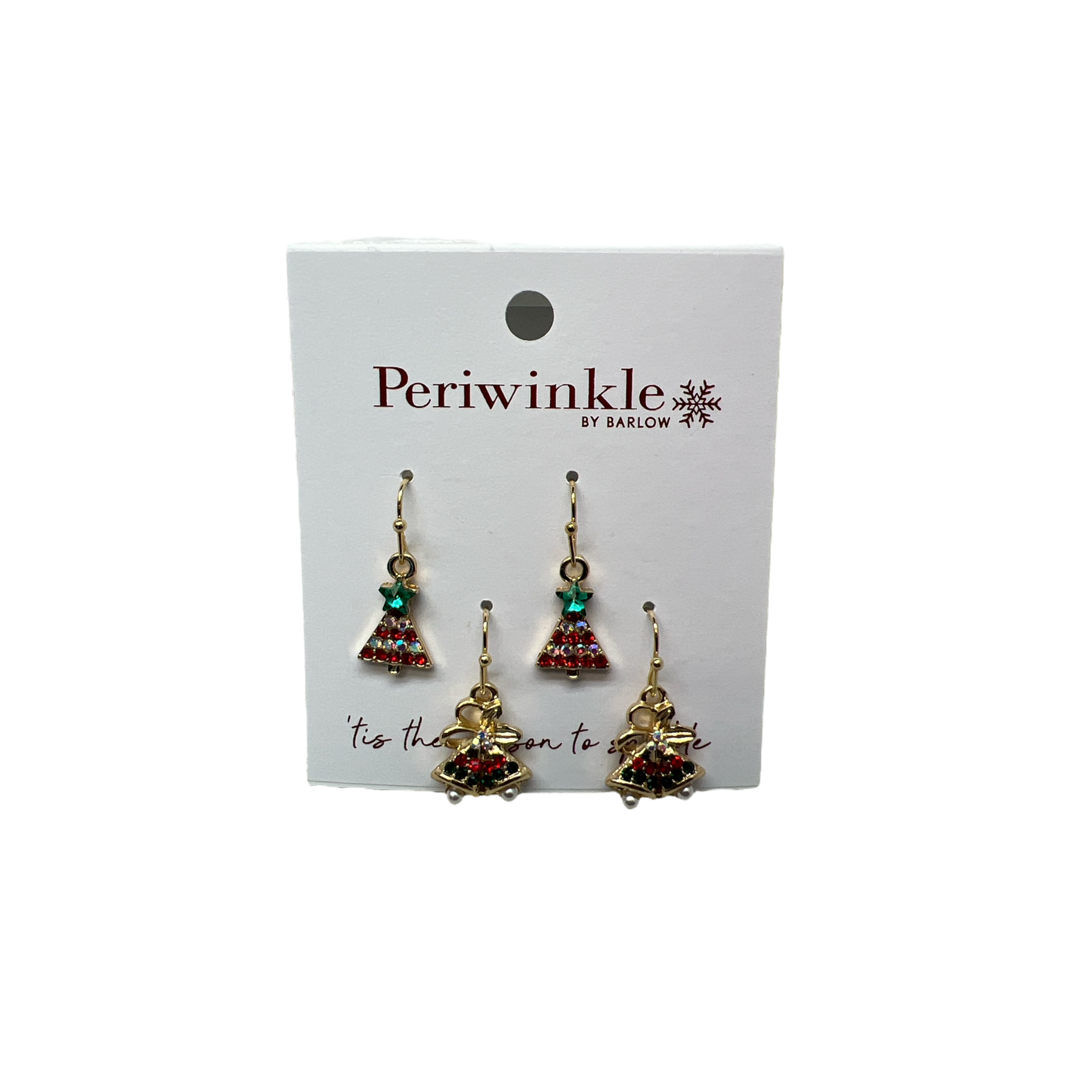 Crystal Trees and Bells Earrings