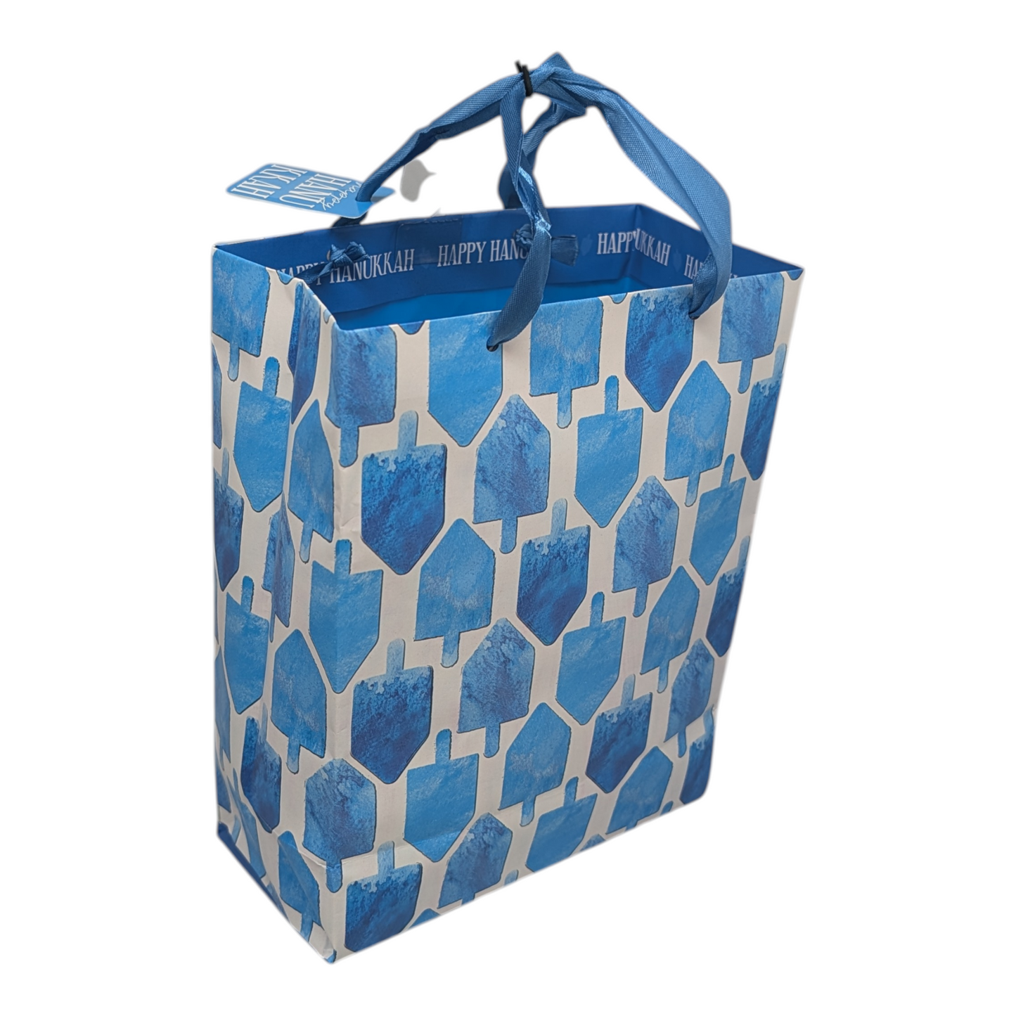 Hanukkah Medium Gift Bags - Holographic Dreidels