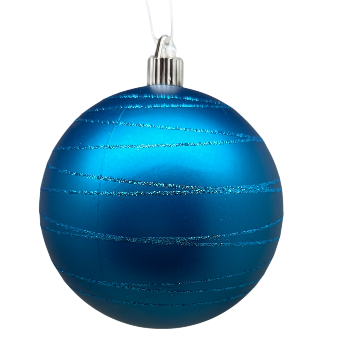4.75" (120mm) Commercial Shatterproof Ball Ornament - Aloha With Aqua Tangles