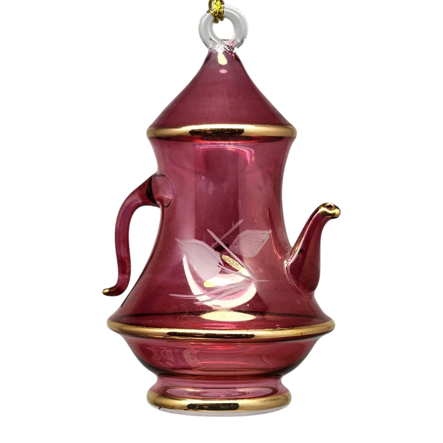 Gold Rimmed Teapot Solid - Red Small