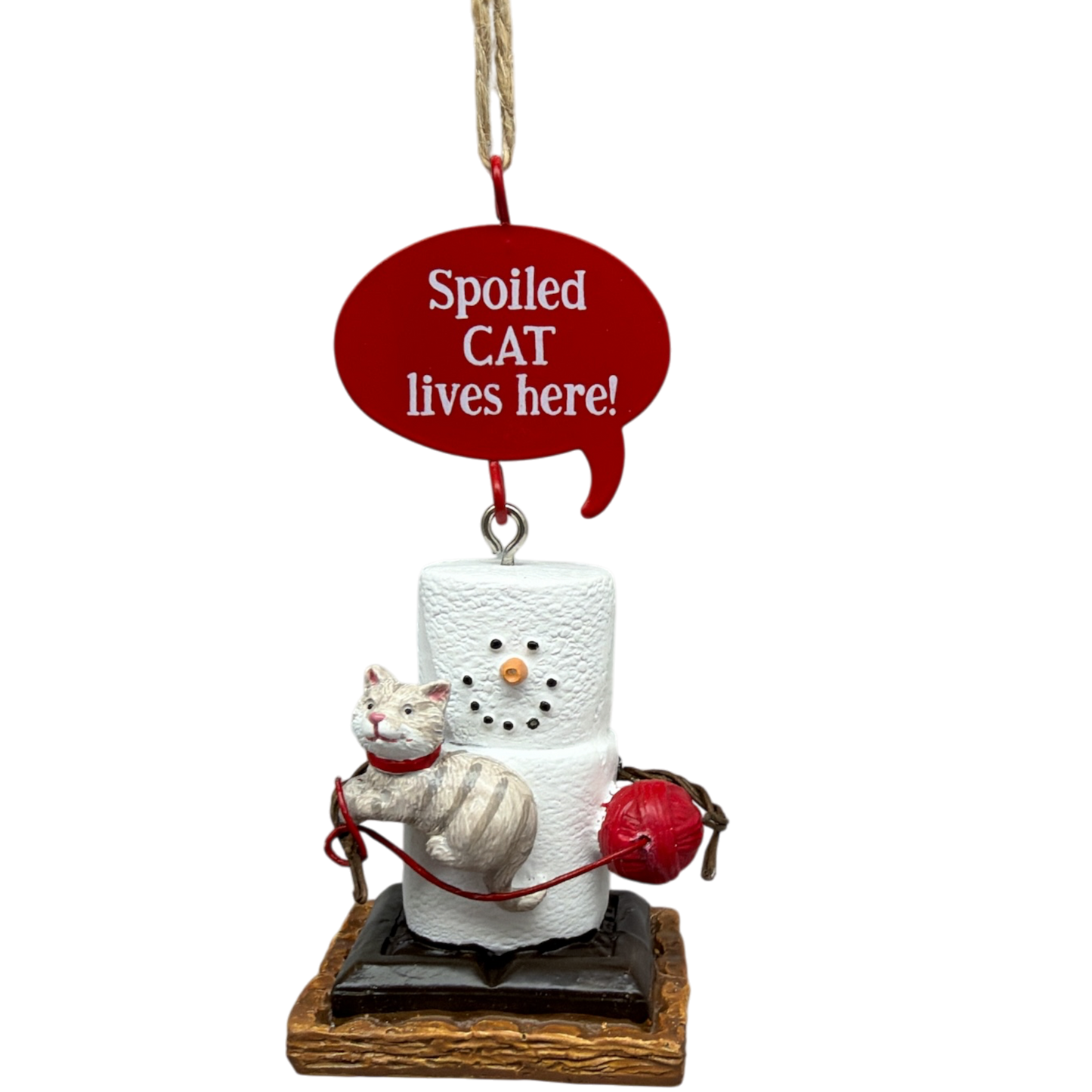 Smores Cat Talk Ornament - Spoiled Cat Lives Here