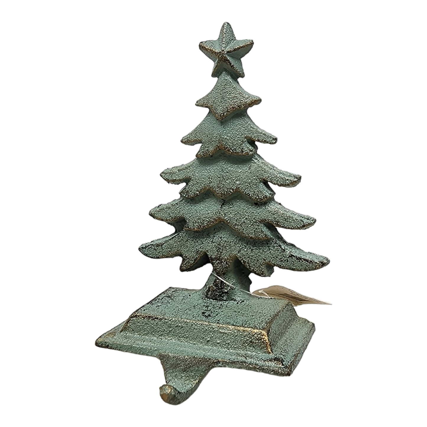 Iron Rustic Tree Stocking Holder - Green
