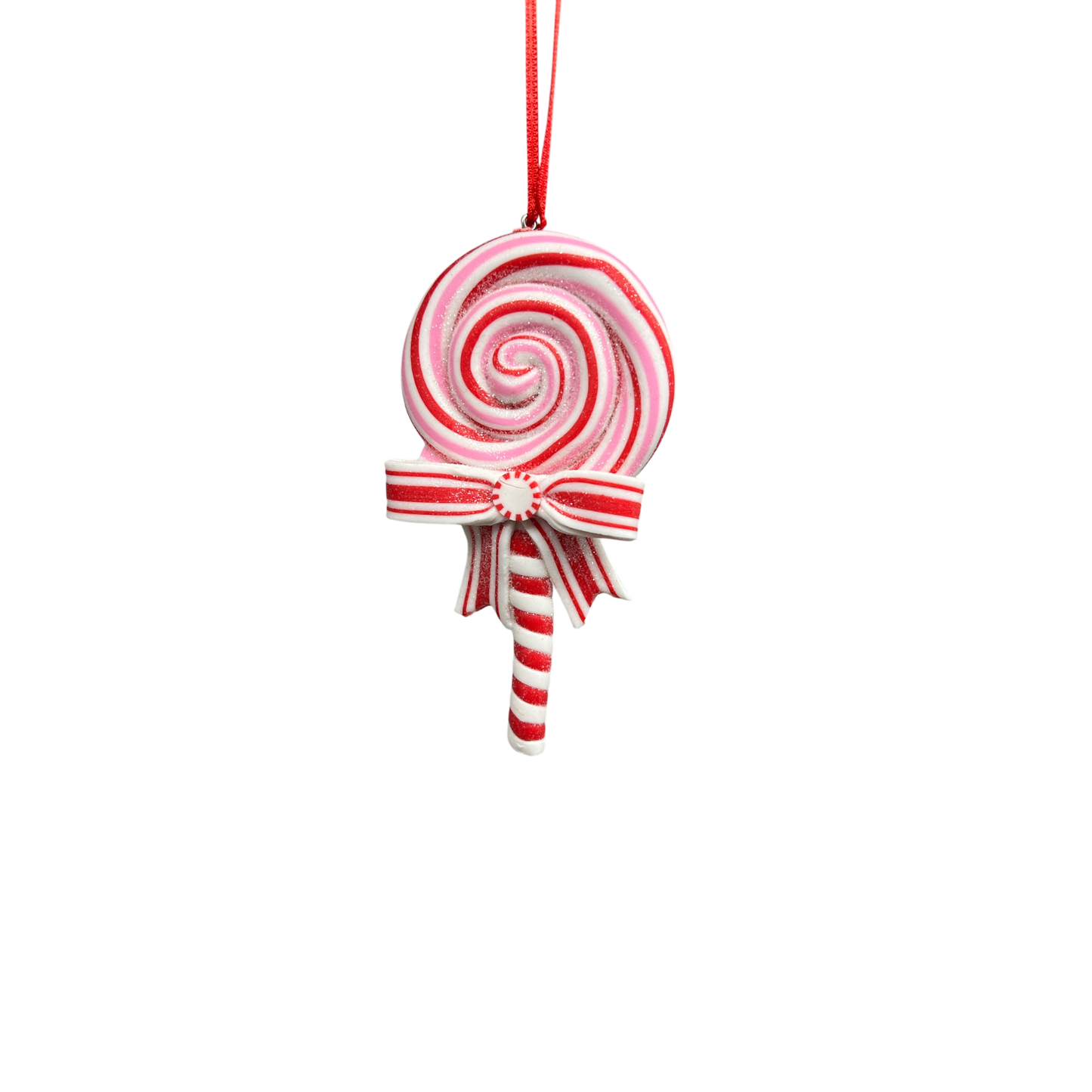 Candycane Treats Hanging Ornament - Red Pinwheel