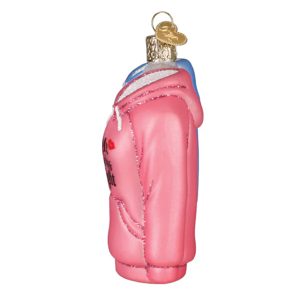 Mr And Mrs Hoodies Glass Ornament