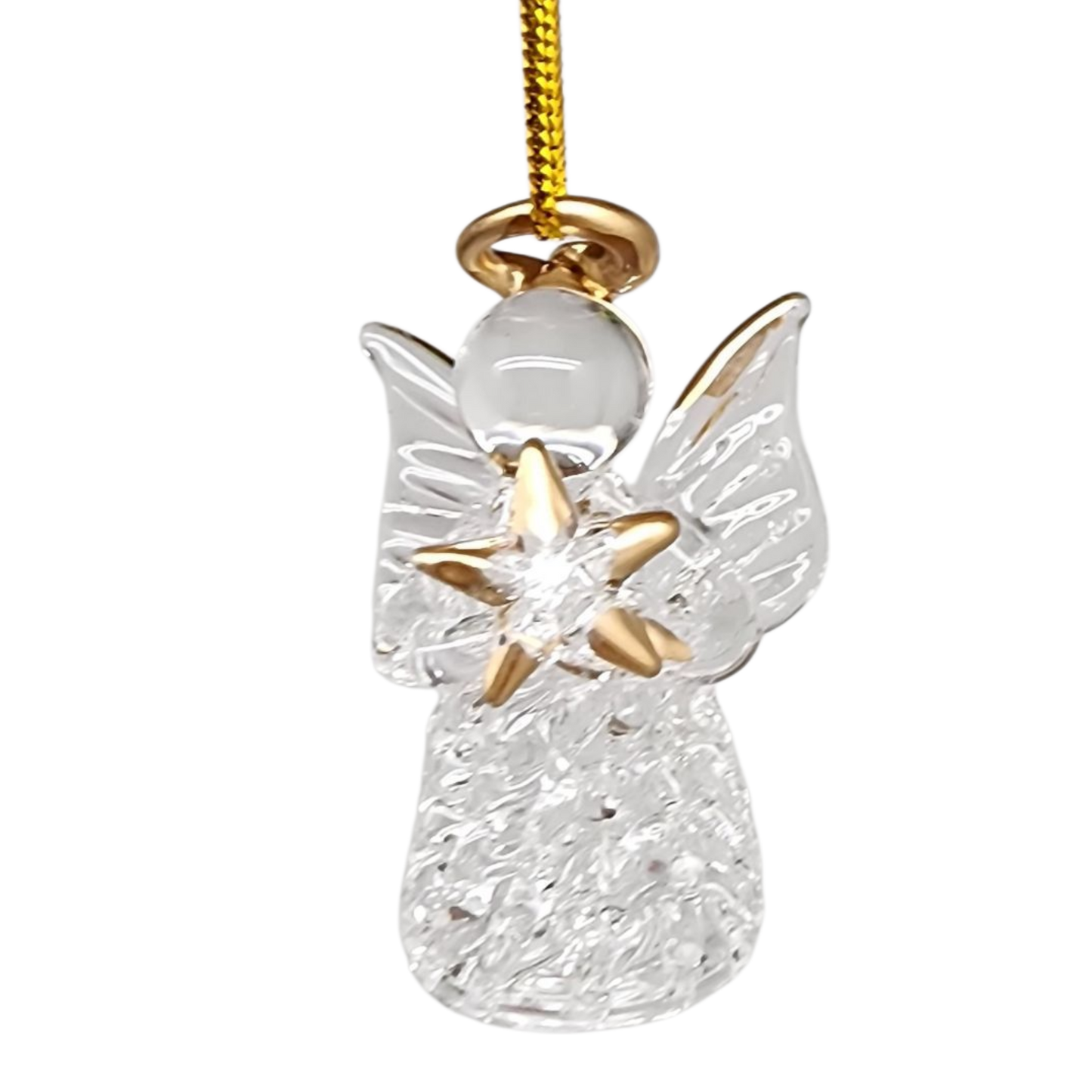 Spun Glass Angel Ornaments with Star