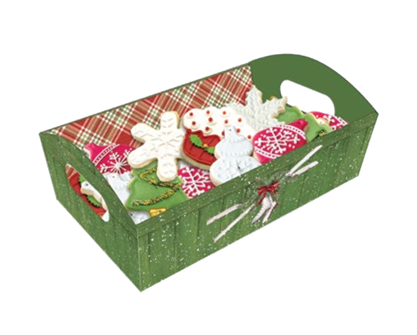 Cookie Tray With Cello Wrap - Winter Skates
