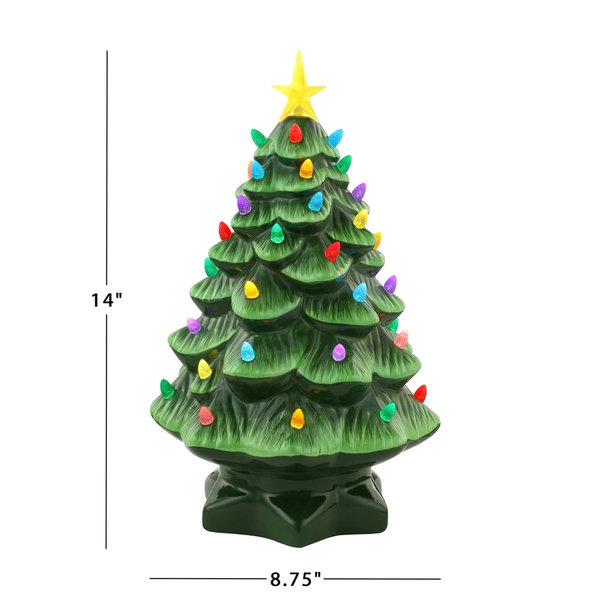 Ceramic Christmas Tree - Green - 14 inch