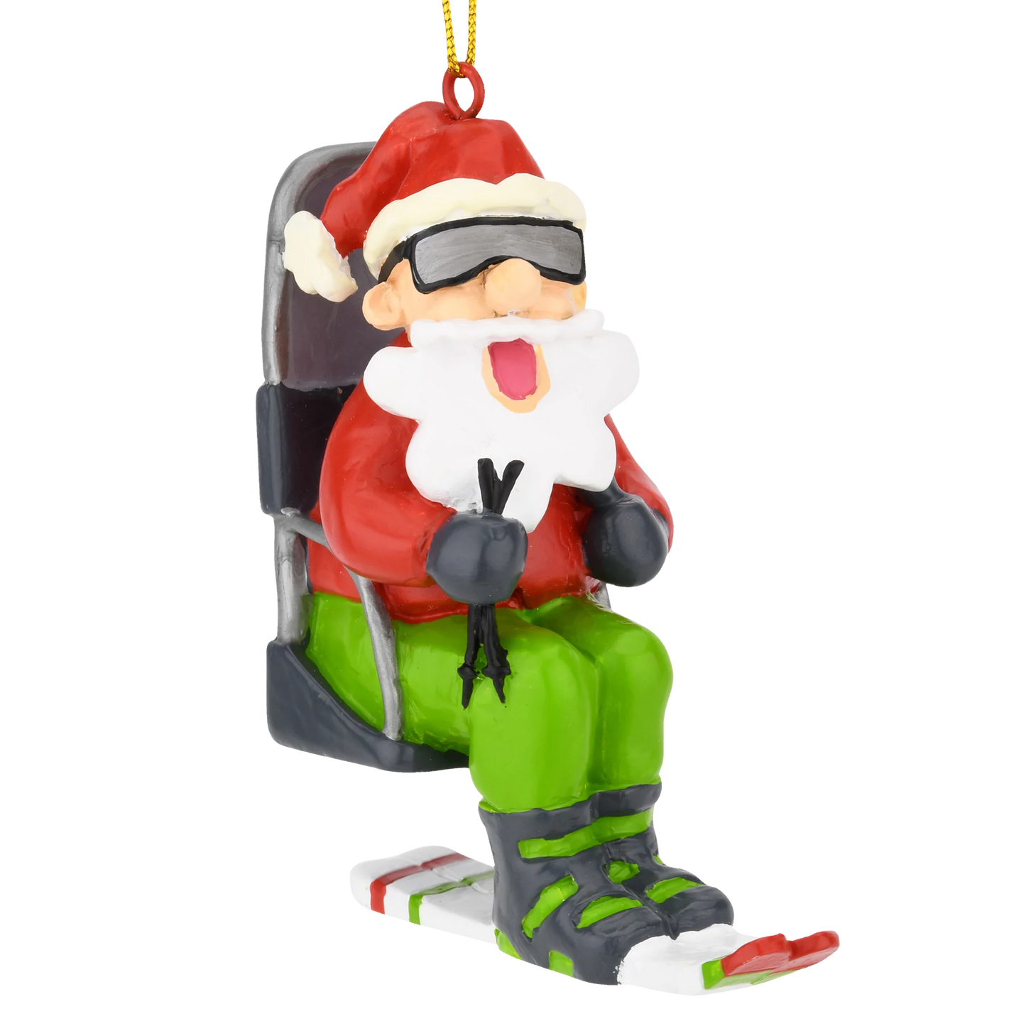 Santa Claus Skiing - Christmas Ornament