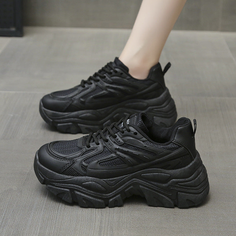 Thick-Bottom Breathable White Shoes for Women — Stylish & Cushioned